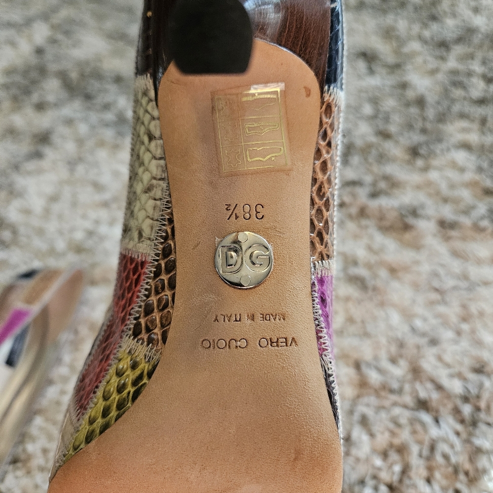 Dolce & Gabbana Python Patchwork Heels - image 6